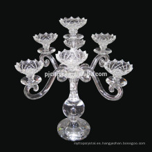 candelabro de cristal de lujo con 6 brazos colgando de cristal